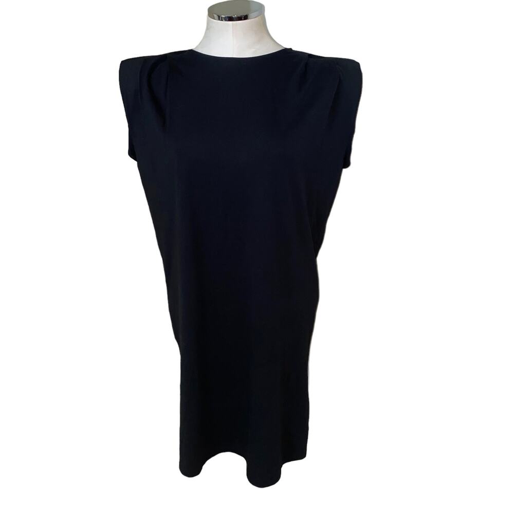 Express Cap Sleeve Pleated Collar Sleeve Pullover Dress size Small Black